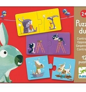 DJECO Dėlionė - Priešingybės 2 djeko deliones skirtumai 12 vnt nuo 2 metu dj08162