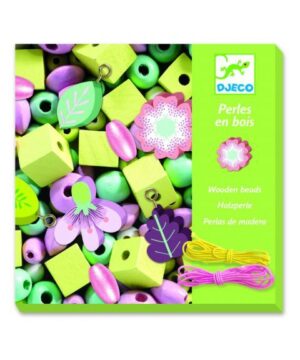 DJECO Medinių karoliukų rinkinys papuošalų gamybai "Lapai ir gėlytės" 1 e1ec6943db931fbb968e8f118b01b584