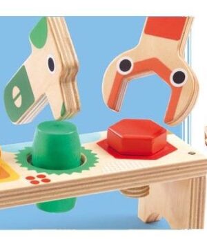 DJECO medinis lavinamasis žaidimas "Bricolou" 1+ 2 djeco brioclou hammering bench daisydaisy brighton11