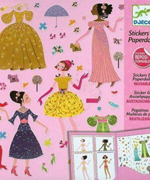 Djeco kūrybinis lipdukų rinkinys "Aprenk Princeses" 2 djeco anziehpuppen mit sticker 4 jahreszeiten