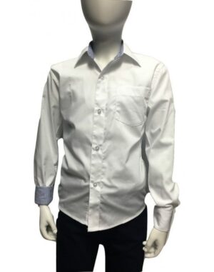 Mokyklinė Apranga Rodeng  Balti marškiniai ilgomis rankovėmis berniukui BMA10002  2