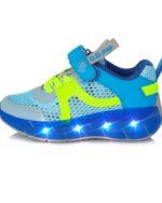 batukai vaikams D.D.Step (Vengrija)  Mėlyni sportiniai LED batai 24-29 d. F61921AM
