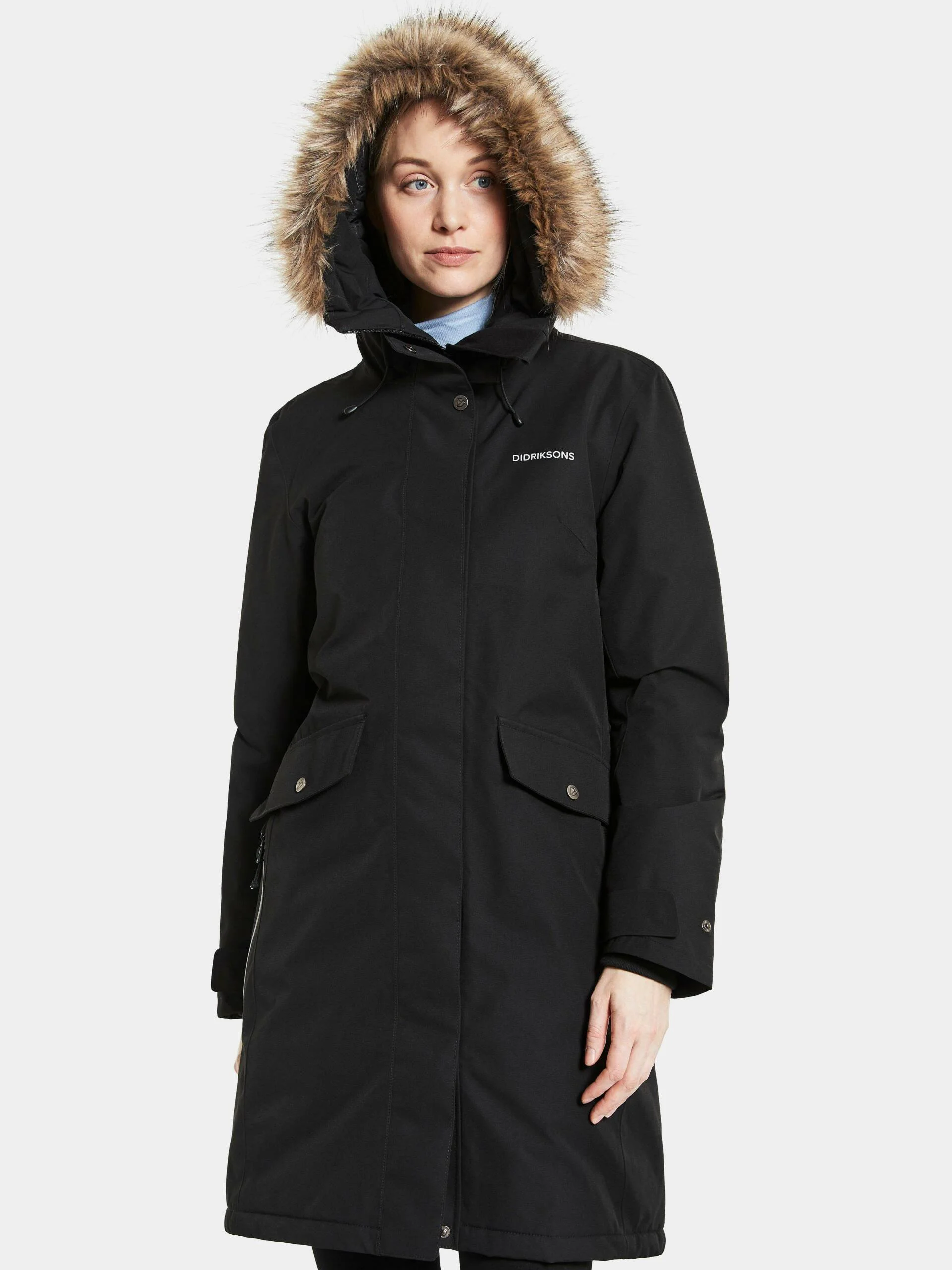 Didriksons neperšlampanti moteriška žieminė striukė ERIKA WNS PARKA 3 - Black (yra vietoje) - Image 4