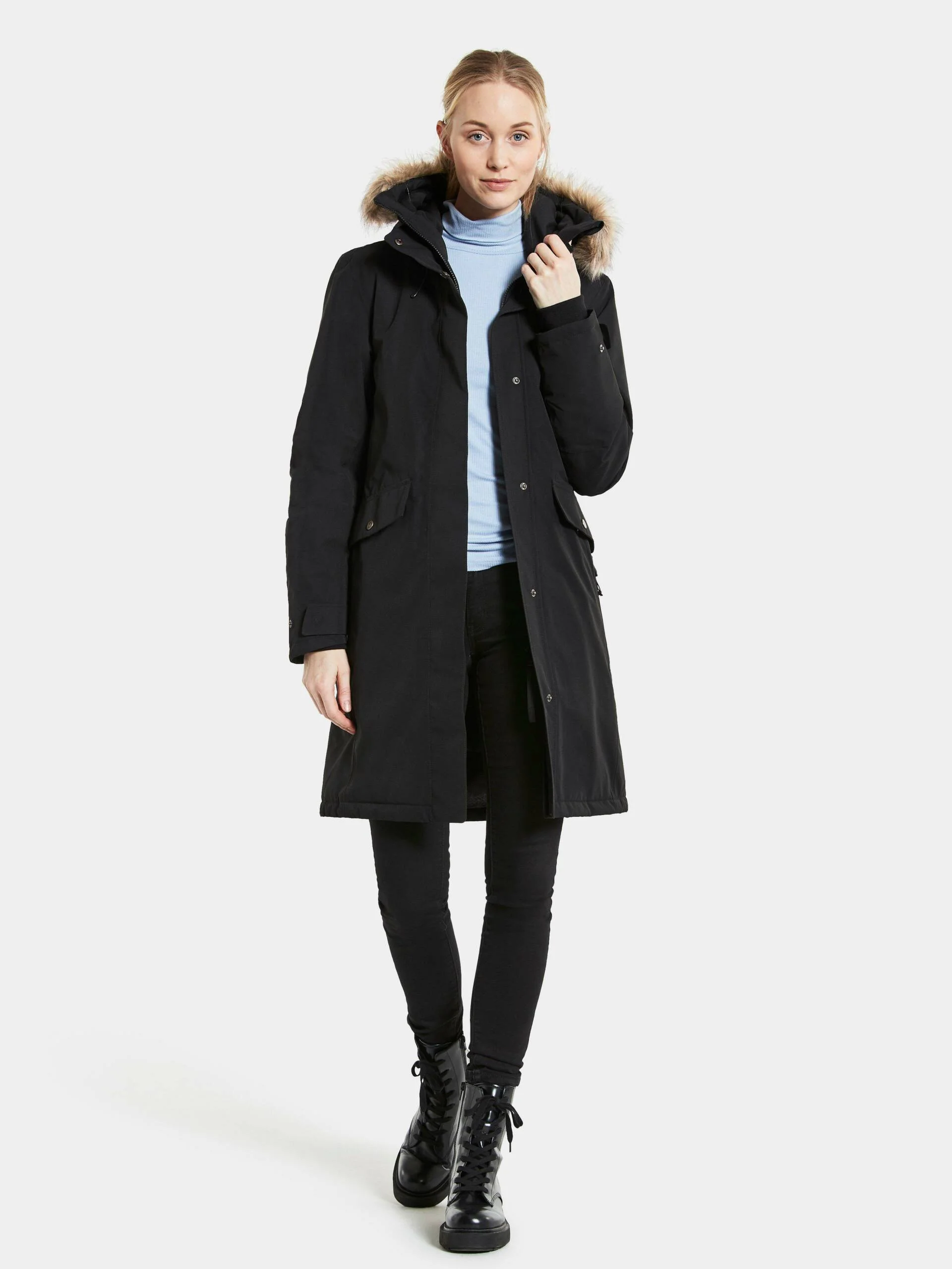 Didriksons neperšlampanti moteriška žieminė striukė ERIKA WNS PARKA 3 - Black (yra vietoje) - Image 5