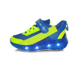batukai vaikams D.D.Step (Vengrija)  Mėlyni sportiniai LED batai 24-29 d. F61297AM