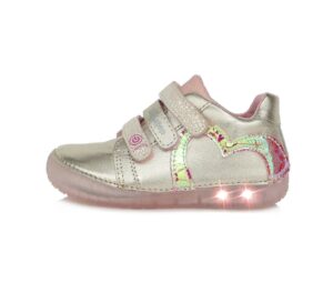 batukai vaikams D.D.Step (Vengrija)  Kreminiai LED batai 25-30 d. S050738M