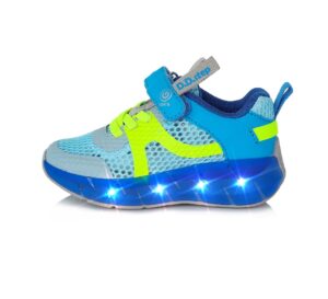 batukai vaikams D.D.Step (Vengrija)  Mėlyni sportiniai LED batai 24-29 d. F61921AM
