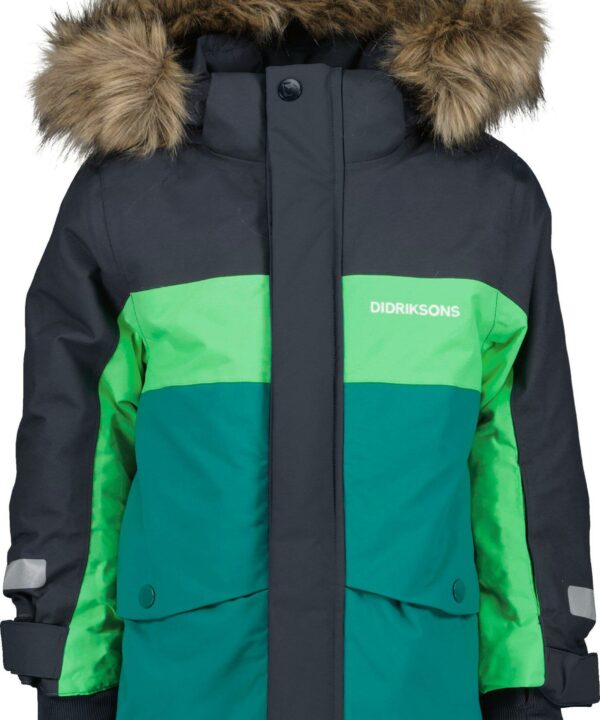 Alternative view of Didriksons žieminė striukė su augimo funkcija - BJÄRVEN KIDS PARKA 2 Petrol Green (yra vietoje)