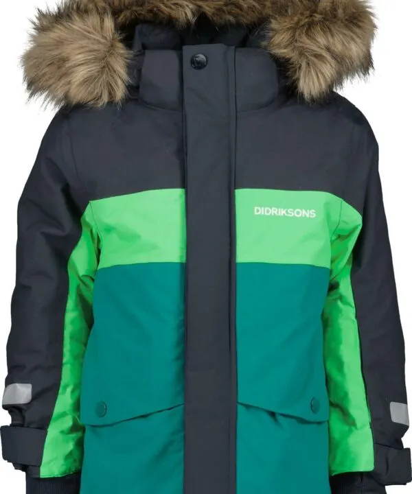 Alternative view of Didriksons žieminė striukė su augimo funkcija - BJÄRVEN KIDS PARKA 2 Petrol Green (yra vietoje)
