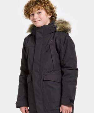 Didriksons žieminė striukė su augimo funkcija - Oxid Kids' Parka Black (yra vietoje) 2 Didriksons žieminė striukė su augimo funkcija - Oxid Kids' Parka Black