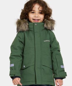 Didriksons žieminė striukė su augimo funkcija BJÄRVEN KIDS PARKA 3 - Pine Green