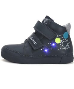 batukai vaikams D.D.Step (Vengrija)  Tamsiai mėlyni LED batai 31-36 d. A068-42418L