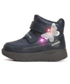 batukai vaikams D.D.Step (Vengrija)  LED tamsiai mėlyni vandeniui atsparūs batai 28-33 d. P083-42591L