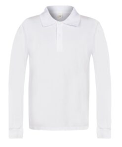 batukai vaikams   Balti POLO marškinėliai ilgomis rankovėmis 158-182 d.