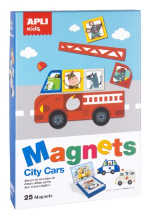 edukaciniai zaislai. Lavinamieji zaislai. Apli Kids . Apli Kids magnetinis žaidimas-dėlionė MAŠINOS
