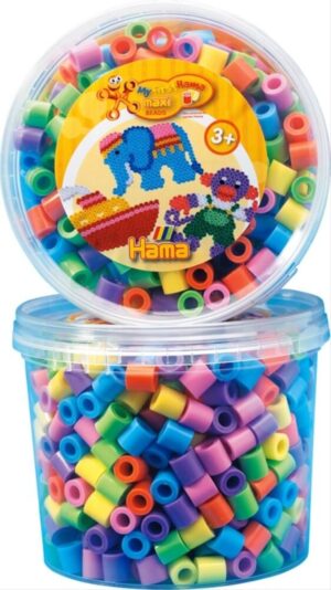 edukaciniai zaislai. Lavinamieji zaislai. HAMA . HAMA MAXI pastelinių spalvų karoliukų rinkinys dėžutėje
