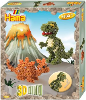 edukaciniai zaislai. Lavinamieji zaislai. HAMA . Hama MIDI karoliukų rinkinys „3D Dino“