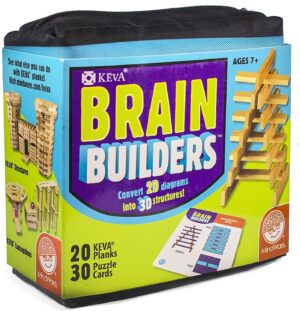 edukaciniai zaislai. Lavinamieji zaislai. Mindware . KEVA konstravimo rinkinys „Brain Builders“