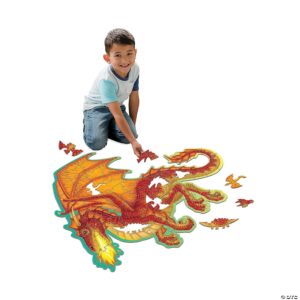 edukaciniai zaislai. Lavinamieji zaislai. Mindware . PAŽEISTA PAKUOTĖ: Grindų dėlionė „Dragon“