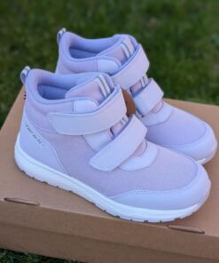 VIKING Bouncy Glitter Mid WP 2V rudeniniai/pavasariniai batai vaikams, lilac (švelniai violetinės) spalvos su blizgesiu, vandeniui atsparūs, su dviem lipdukais