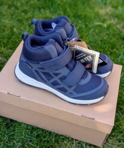 VIKING Veme Reflex Mid GTX 2V rudeniniai/demisezoniniai batai vaikams, tamsiai mėlynos (navy) spalvos, su GORE-TEX, vandeniui atsparūs, su dviem lipdukais ir atšvaitais