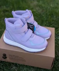 VIKING Equip Glow WP 2V rudeniniai/pavasariniai batai vaikams, spalva lilac, vandeniui atsparūs, su dviem lipdukais, švytintys tamsoje