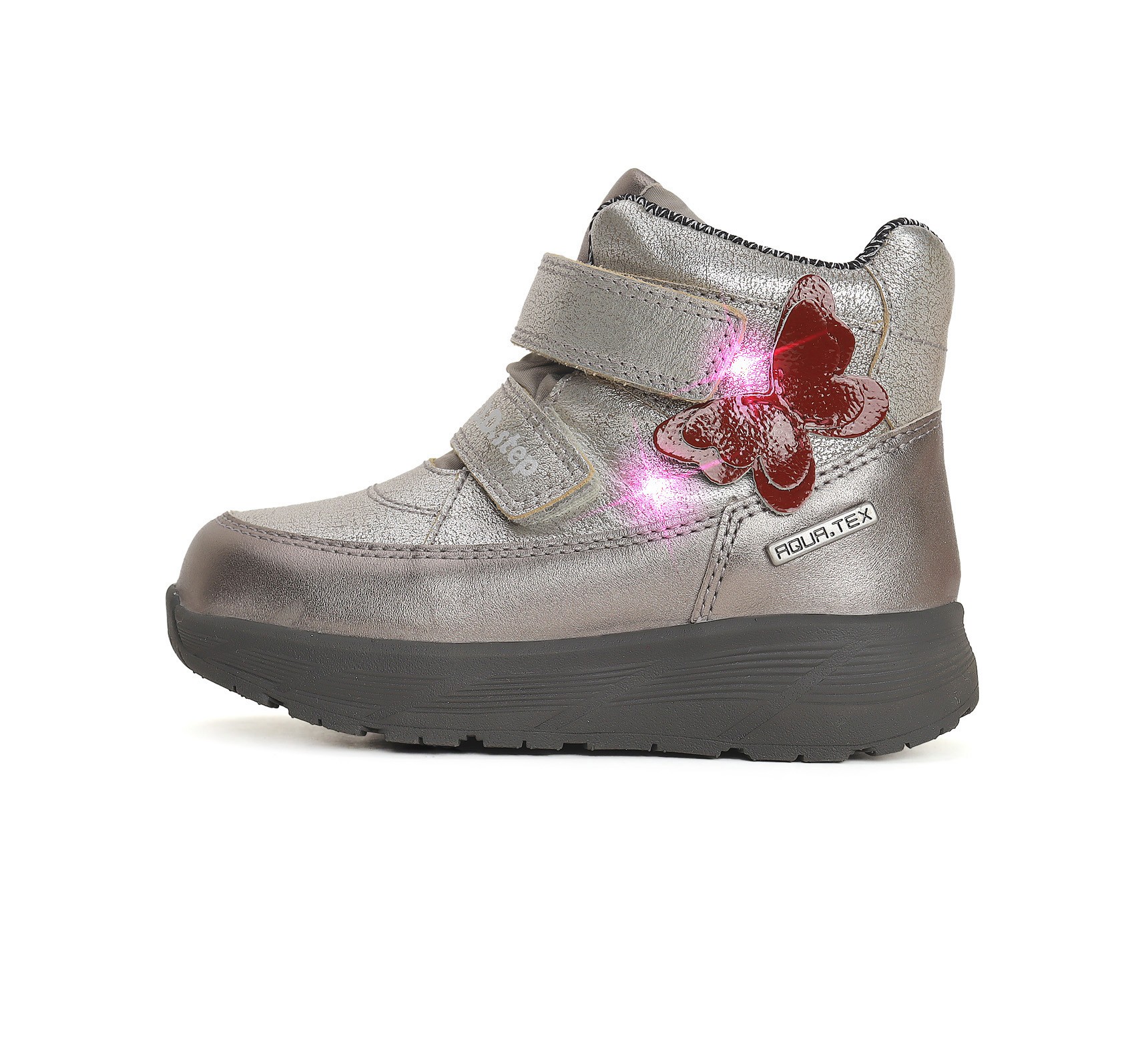 LED sidabriniai vandeniui atsparūs batai 22-27 d. P083-42591A. D.D.Step (Vengrija). Batai vaikams 4 batukai vaikams D.D.Step (Vengrija) LED sidabriniai vandeniui atsparūs batai 22-27 d. P083-42591A