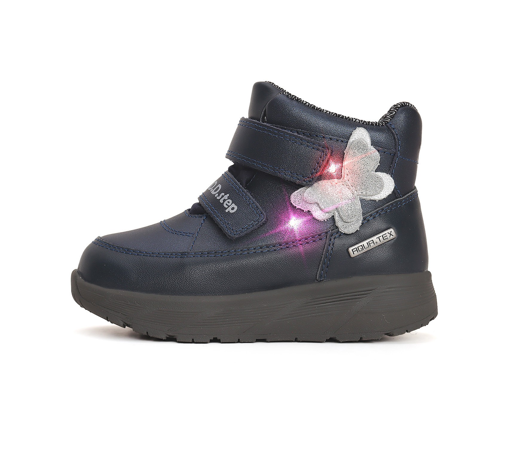 LED tamsiai mėlyni vandeniui atsparūs batai 22-27 d. P083-42591. D.D.Step (Vengrija). Batai vaikams 4 batukai vaikams D.D.Step (Vengrija) LED tamsiai mėlyni vandeniui atsparūs batai 22-27 d. P083-42591