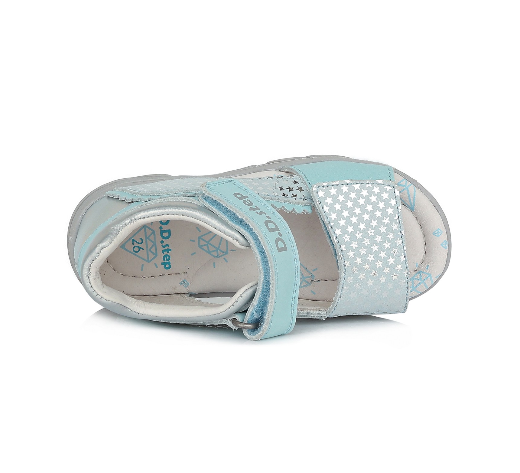 Šviesiai mėlynos basutės 20-25 d. AC64213B. D.D.Step (Vengrija). Batai vaikams 6 batukai vaikams D.D.Step (Vengrija) Šviesiai mėlynos basutės 20-25 d. AC64213B