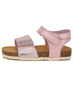 batukai vaikams D.D.Step (Vengrija)  Šviesiai rožinės atviru užkulniu basutės kamštiniu padu 31-36 d. AC051741M