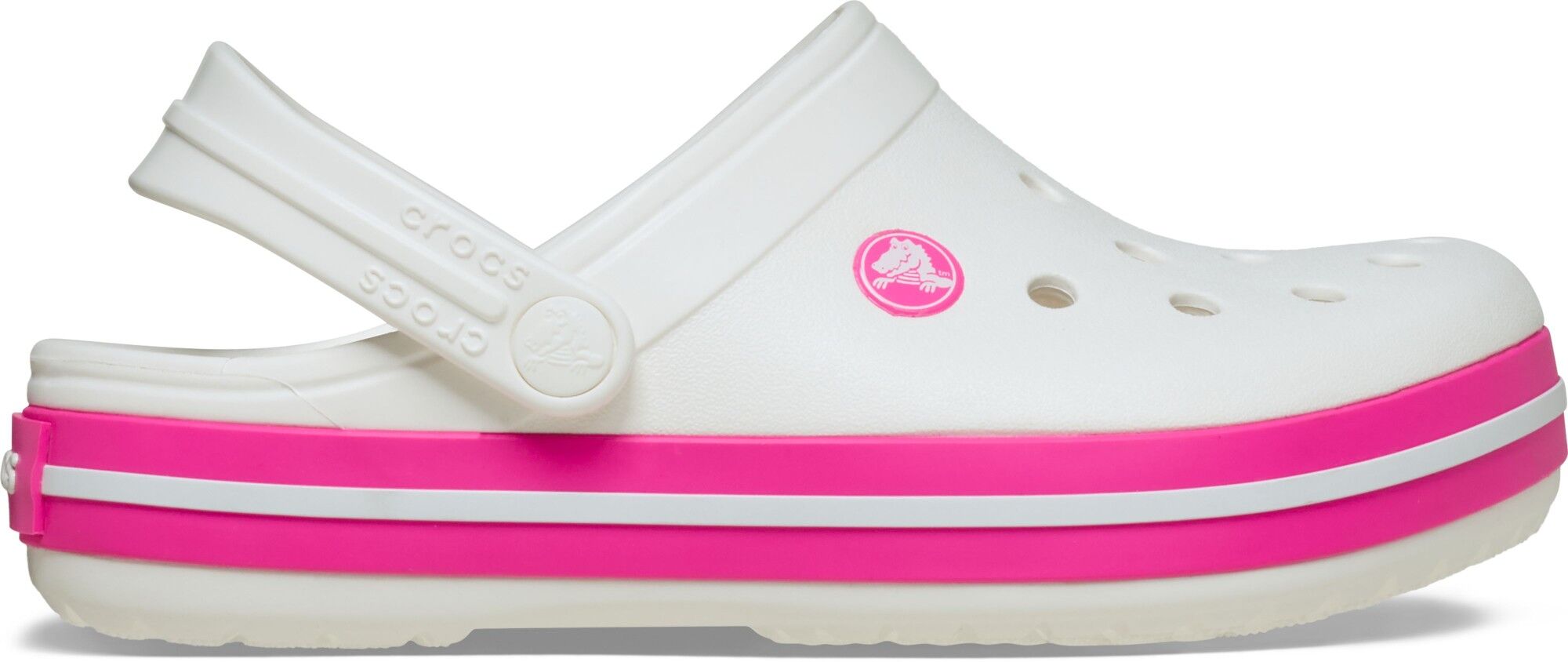 Crocs Crocband Clog Kid's 207005 vaikiškos klumpės 4 Clogs Crocs™ Crocband Clog Kid's 207005 White/Pink Crush For Kids