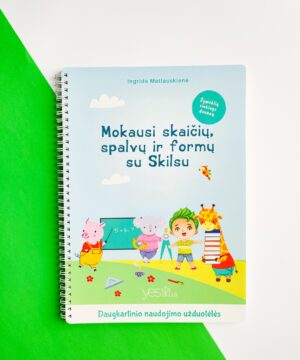 Lavinamoji knyga "Mokausi skaičių, spalvų ir formų su Skilsu" (su daugkartinio naudojimo žymekliais) 1 lavinamoji knyga mokausi skaiciu spalvu ir formu su skilsu su daugkartinio naudojimo zymekliais 1 1