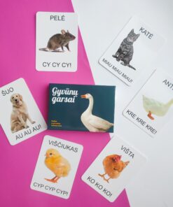 Lavinamųjų kortelių rinkinys „Gyvūnų garsai“