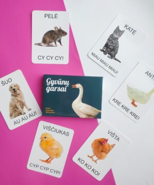 Lavinamųjų kortelių rinkinys „Gyvūnų garsai“ 2 lavinamuju korteliu rinkinys gyvunu garsai 4 1