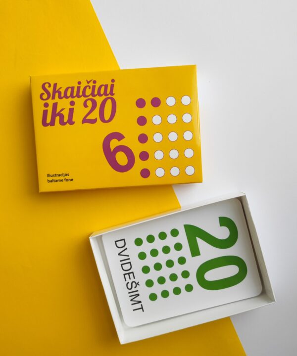 Alternative view of Lavinamųjų kortelių rinkinys „Skaičiai iki 20“