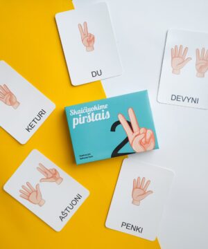 Lavinamųjų kortelių rinkinys „Skaičiuokime pirštais“ 1 lavinamuju korteliu rinkinys skaiciuokime pirstais 4 1