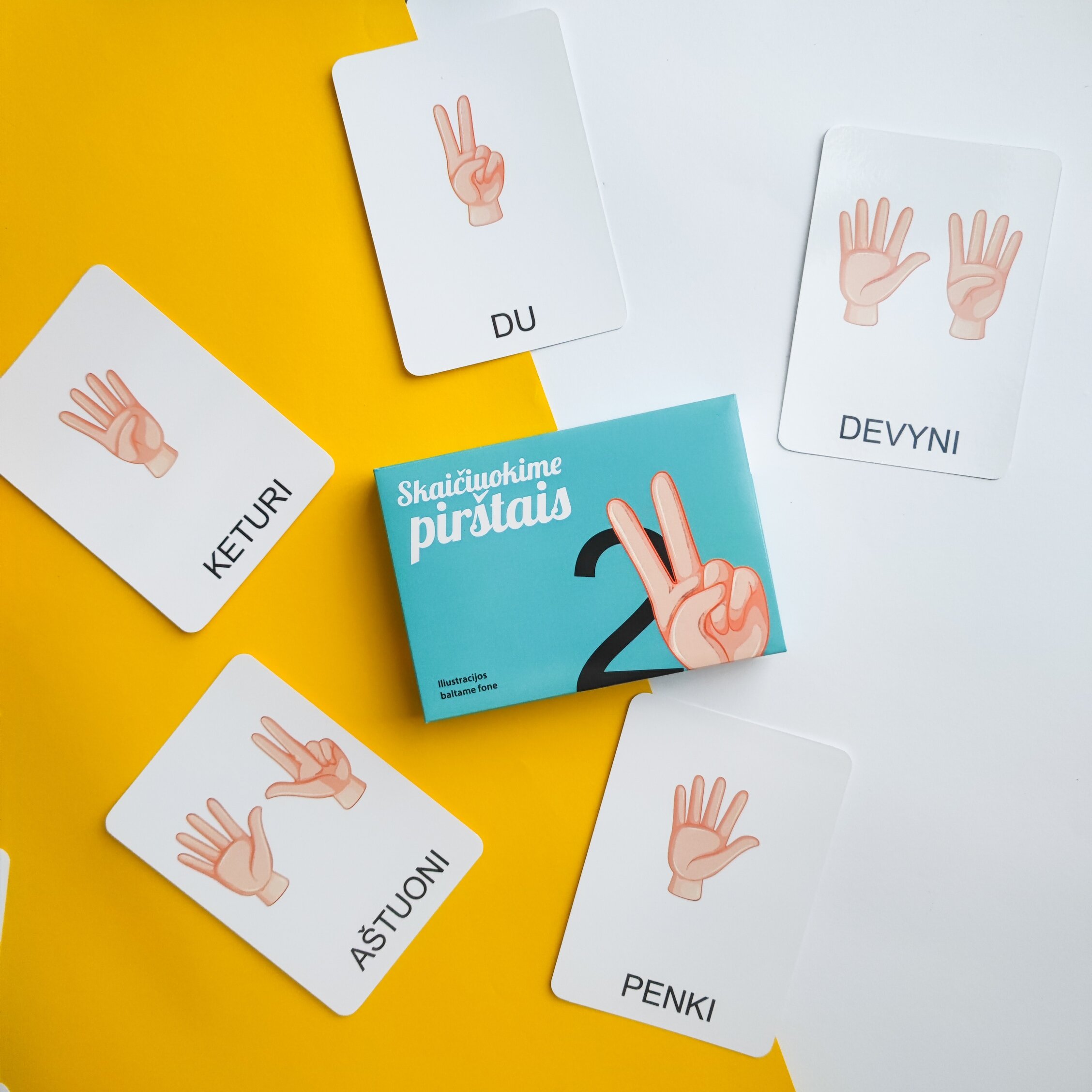 Lavinamųjų kortelių rinkinys „Skaičiuokime pirštais“ 3 Lavinamųjų kortelių rinkinys „Skaičiuokime pirštais“