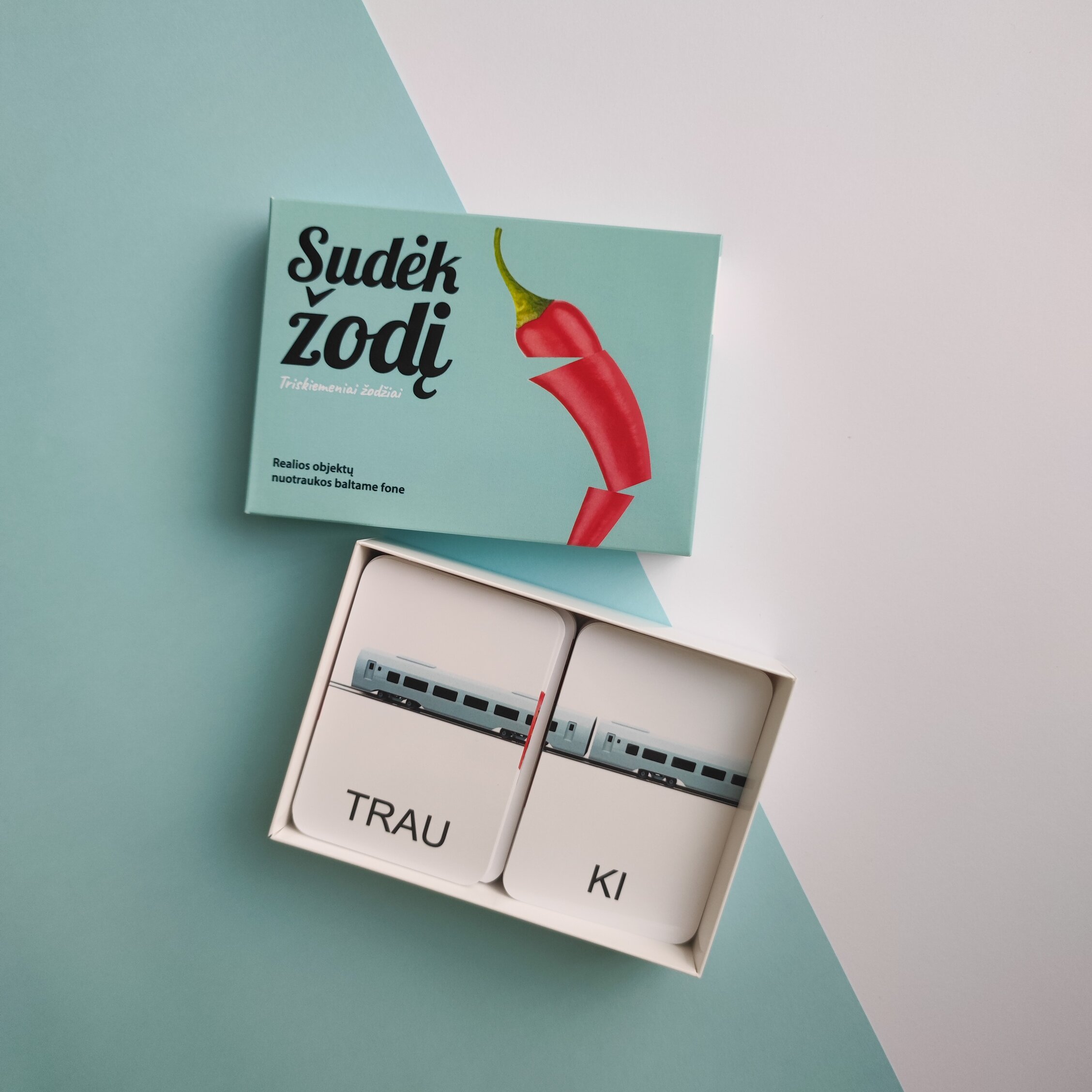 Skaitymo kortelės „Sudėk žodį.Triskiemeniai žodžiai“ 8 Skaitymo kortelės „Sudėk žodį.Triskiemeniai žodžiai“ - Image 6