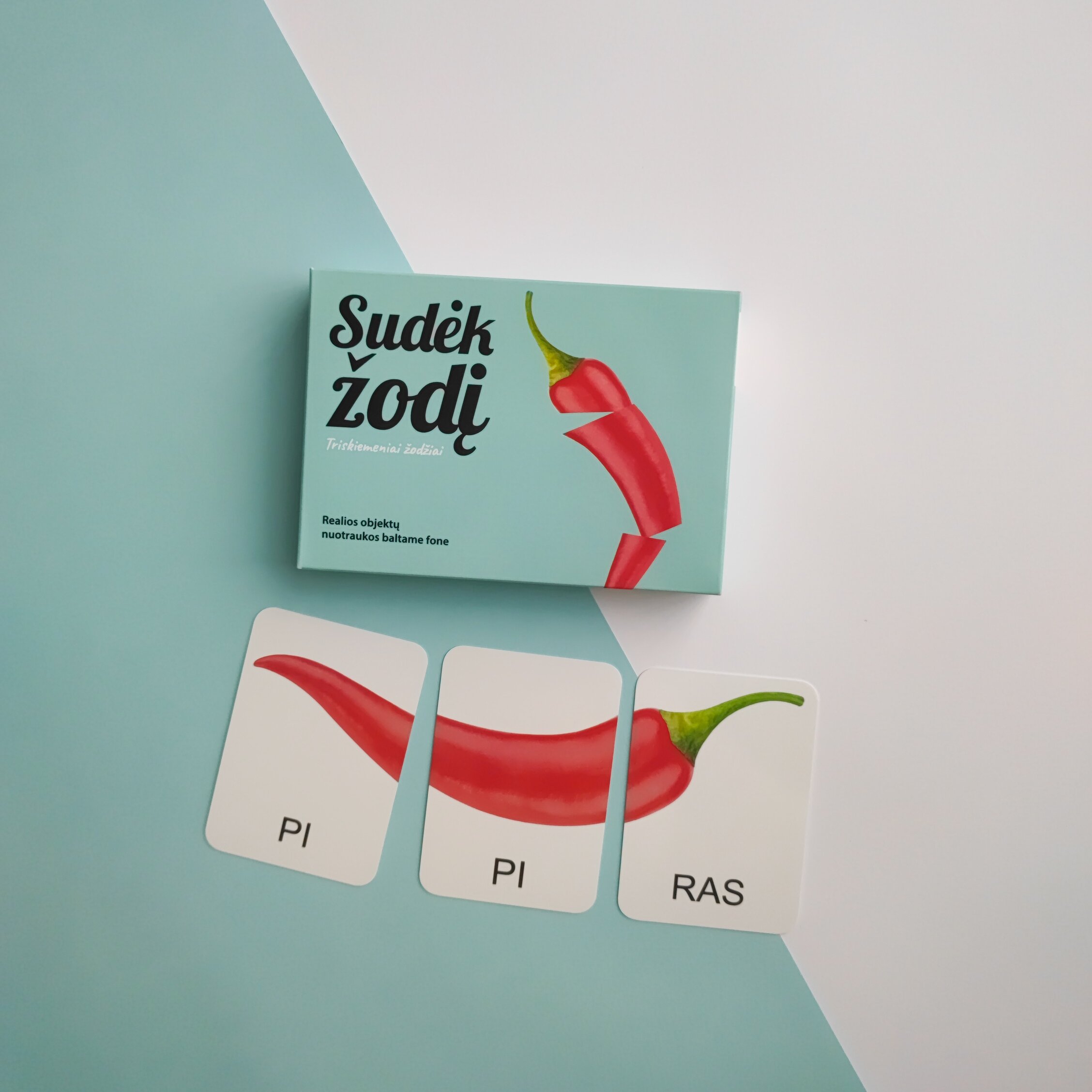 Skaitymo kortelės „Sudėk žodį.Triskiemeniai žodžiai“ 6 Skaitymo kortelės „Sudėk žodį.Triskiemeniai žodžiai“ - Image 4