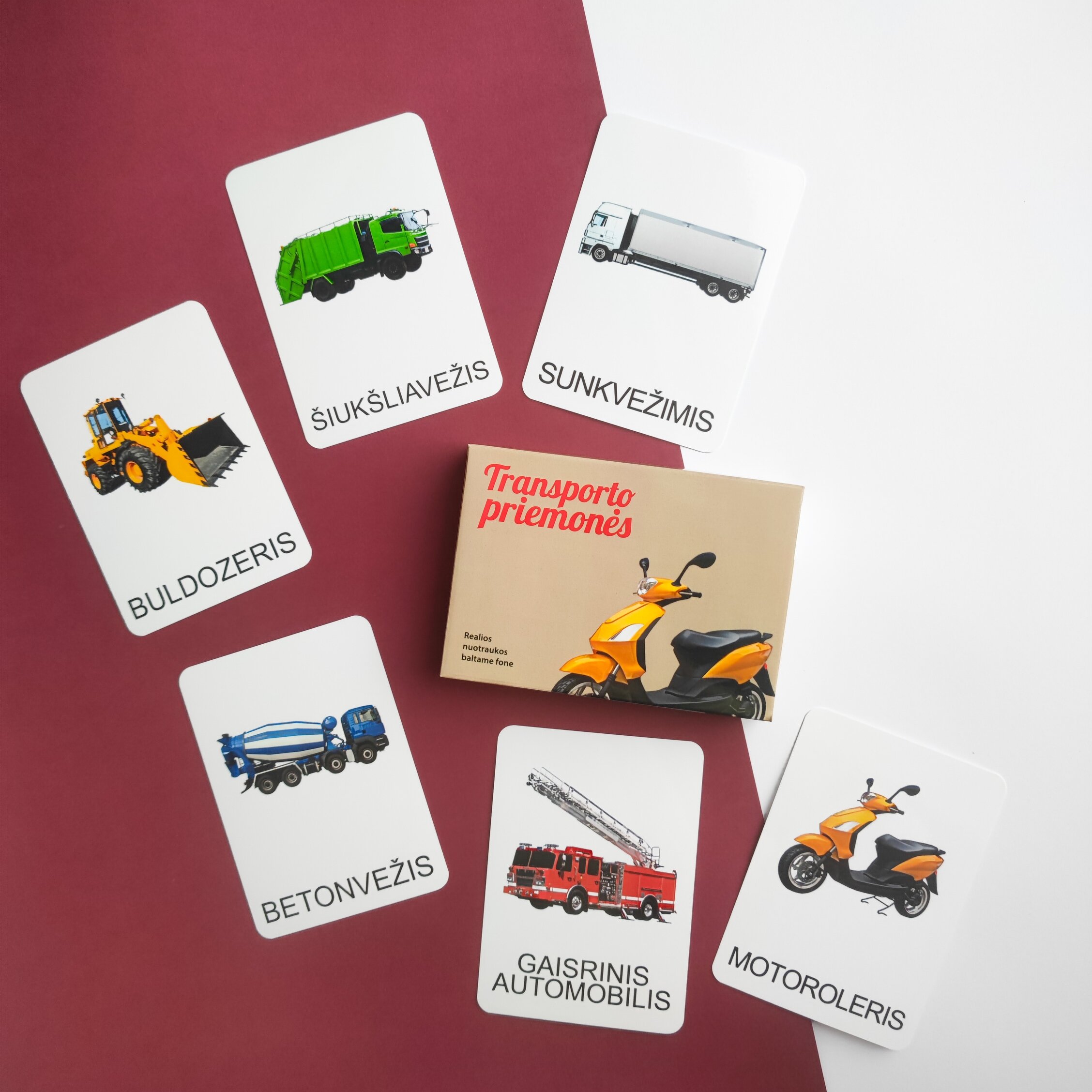 Lavinamųjų kortelių rinkinys „Transporto priemonės“ 3 Lavinamųjų kortelių rinkinys „Transporto priemonės“