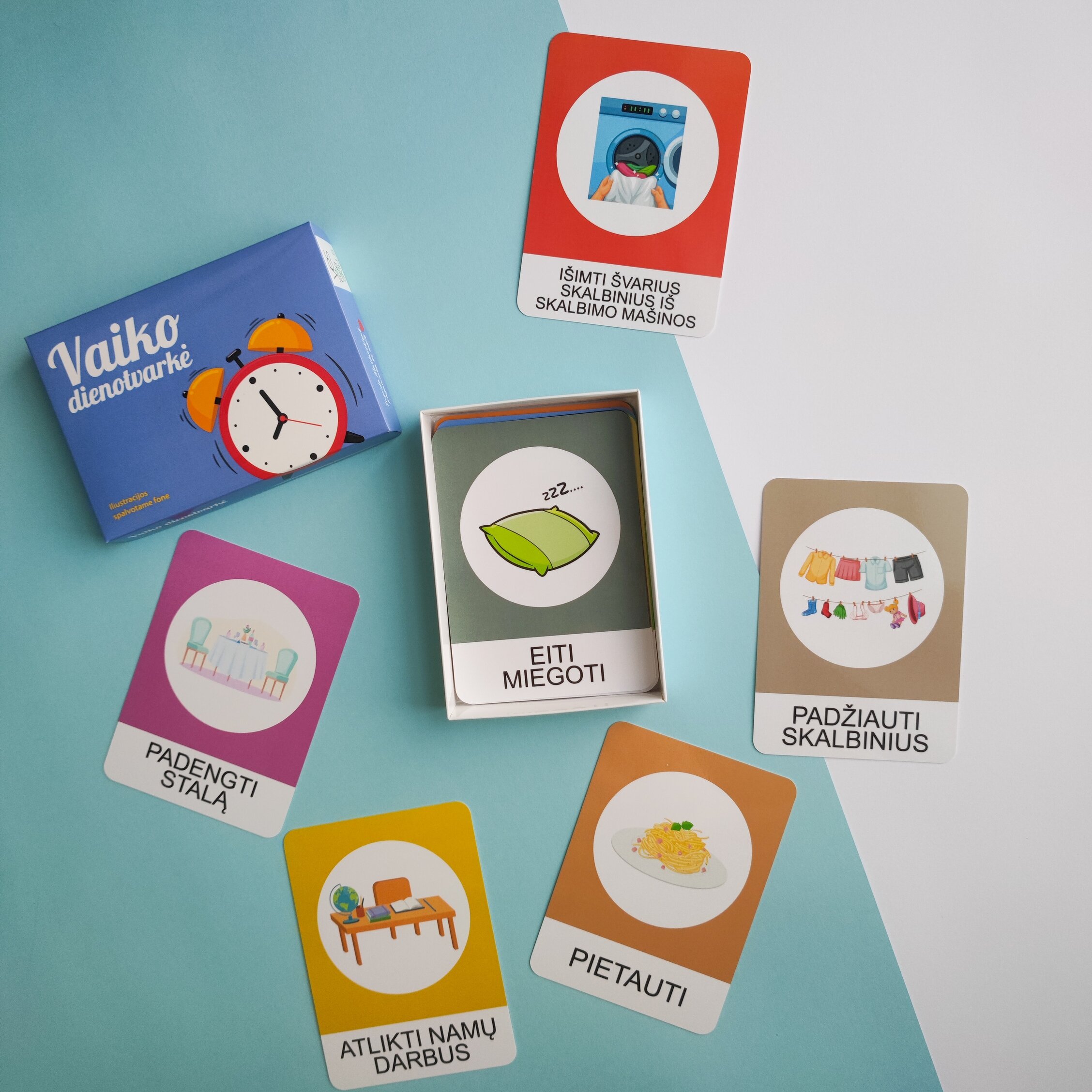 Lavinamųjų kortelių rinkinys „Vaiko dienotvarkė“ 3 Lavinamųjų kortelių rinkinys „Vaiko dienotvarkė“