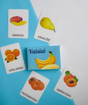Lavinamųjų kortelių rinkinys „Vaisiai“ 1 lavinamuju korteliu rinkinys vaisiai 3 1