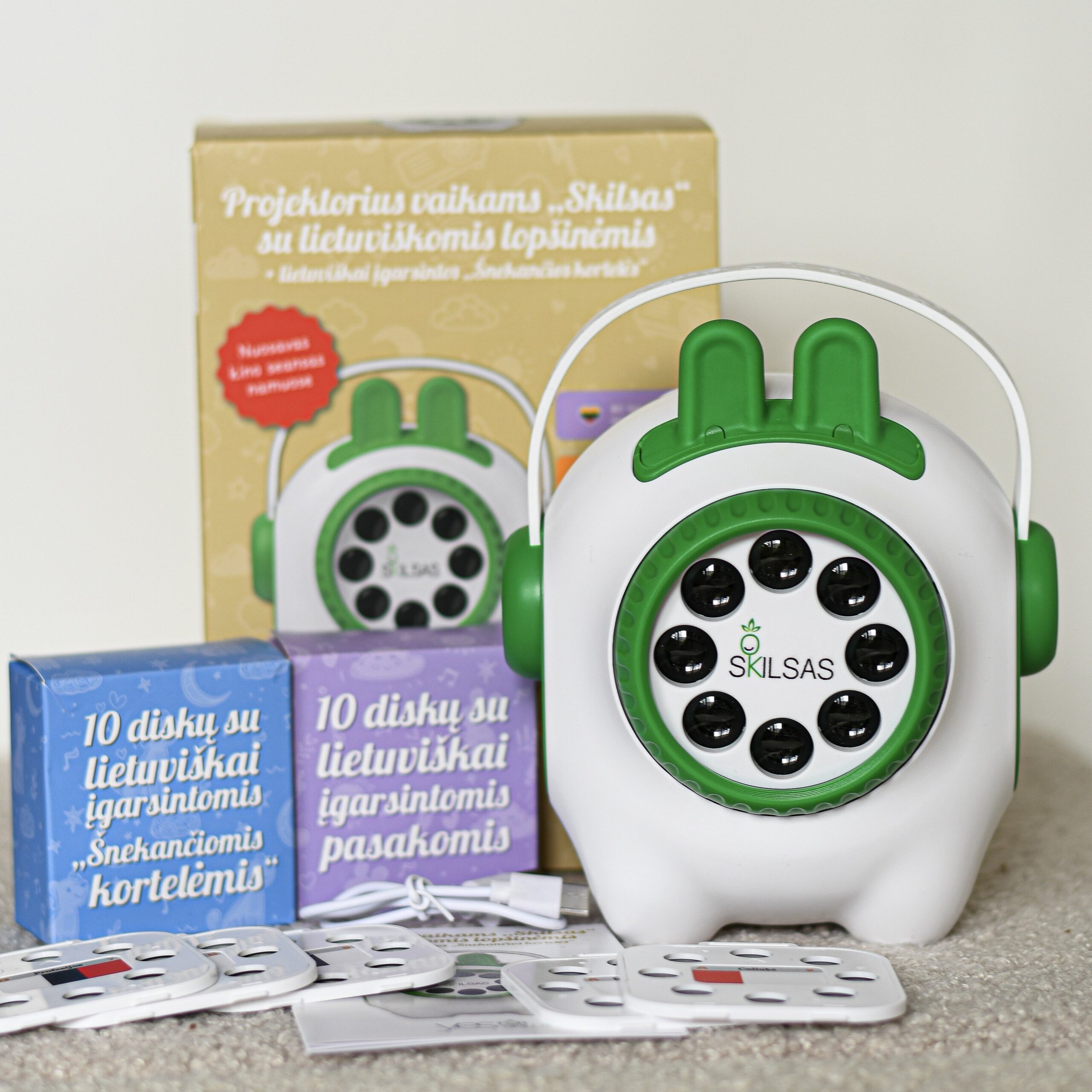 Projektorius vaikams ,,Skilsas“ su lietuviškomis lopšinėmis + lietuviškai įgarsintos ,,Šnekančios kortelės“ 5 Projektorius vaikams ,,Skilsas“ su lietuviškomis lopšinėmis + lietuviškai įgarsintos ,,Šnekančios kortelės“ - Image 3