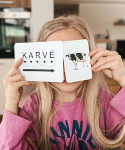 Skaitymo kortelės „Dviskiemeniai žodžiai“