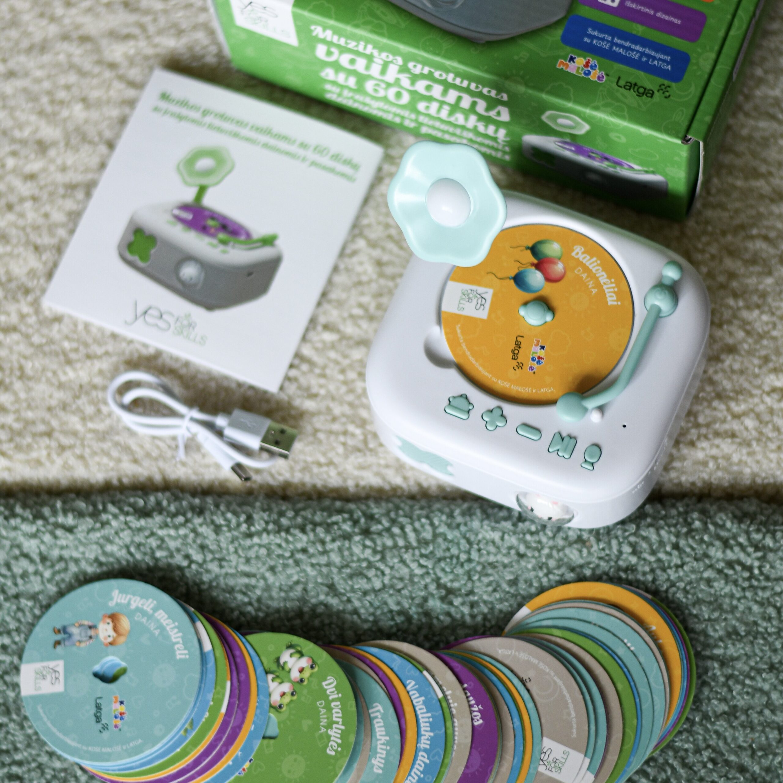 Yes For Skills muzikos grotuvas vaikams su 60 diskų (su įrašytomis lietuviškomis dainomis ir pasakomis) - Image 4