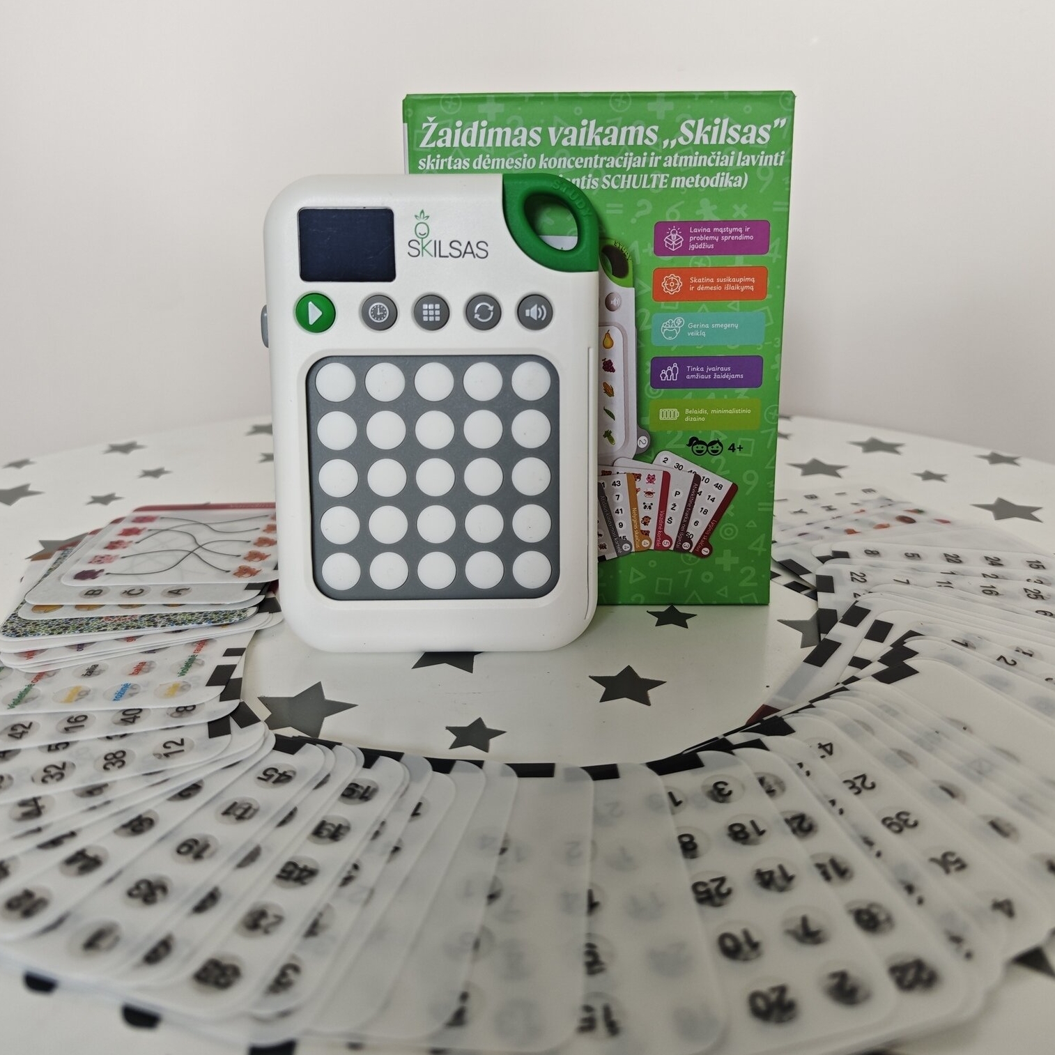 Žaidimas vaikams ,,Skilsas”, skirtas dėmesio koncentracijai ir atminčiai lavinti (sukurtas remiantis SCHULTE metodika) 2 Žaidimas vaikams ,,Skilsas”, skirtas dėmesio koncentracijai ir atminčiai lavinti (sukurtas remiantis SCHULTE metodika)