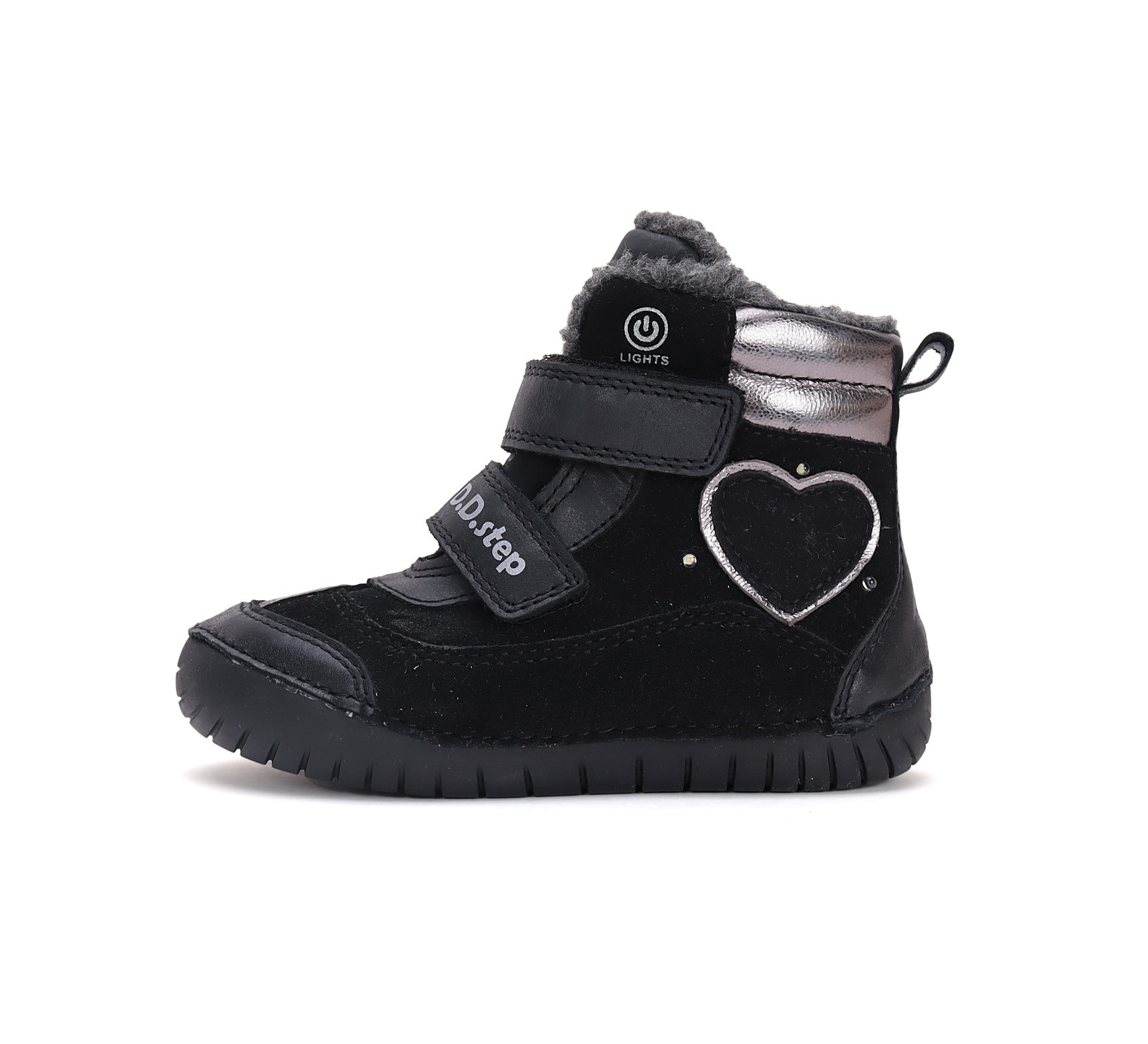 LED Batai su dirbtinio kailio pamušalu 25-30 d. W050-42707CM. D.D.Step (Vengrija). Batai vaikams 3 batukai vaikams D.D.Step (Vengrija) LED Batai su dirbtinio kailio pamušalu 25-30 d. W050-42707CM