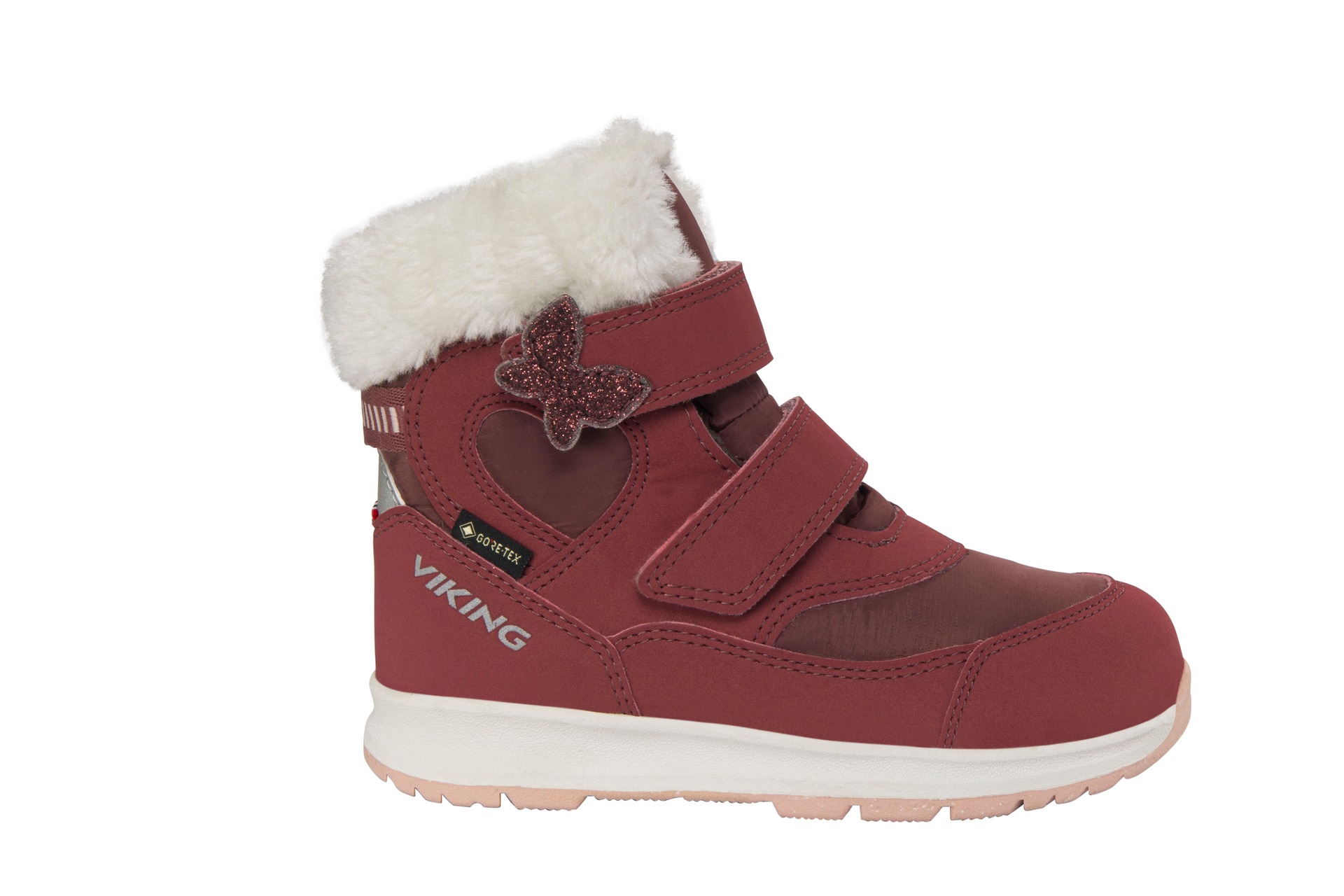 VIKING Belle Butterfly Warm GTX 2V žieminiai batai su GORE-TEX - Dark Pink 3 Viking žieminiai batai mergaitėms Belle Butterfly Warm GTX 2V Dark Pink