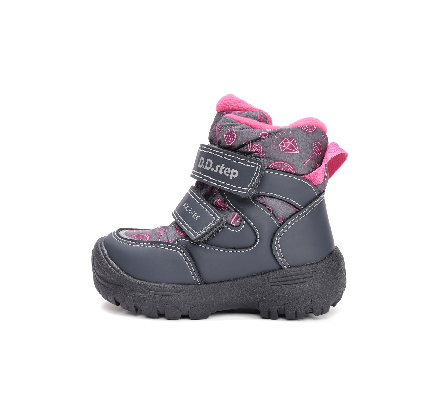 Sniego batai su vilna 28-33 d. P081-52616L. D.D.Step (Vengrija). Batai vaikams 3 batukai vaikams D.D.Step (Vengrija) Sniego batai su vilna 28-33 d. P081-52616L