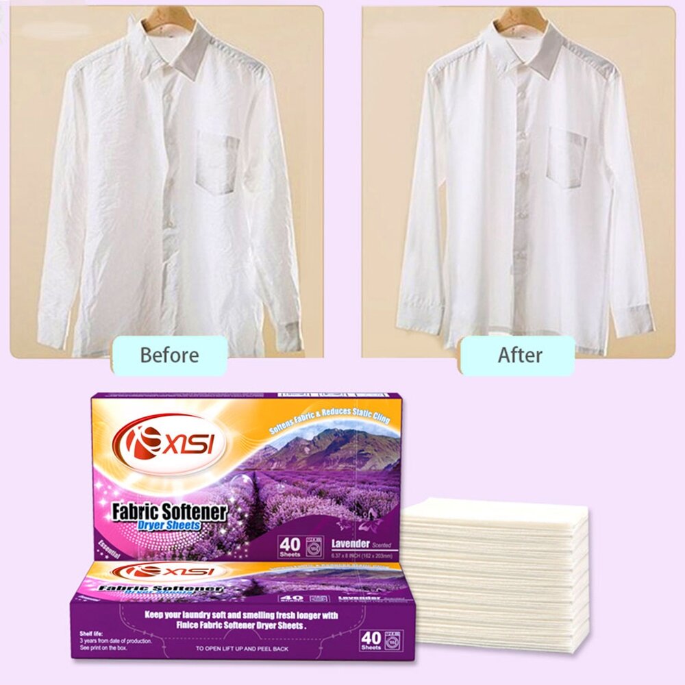 Ekologiški kvapnūs džiovyklės lapeliai su audinių minkštikliu, 40 vnt, levandų kvapo 7 Ekologiški kvapnūs džiovyklės lapeliai su audinių minkštikliu, 40 vnt, levandų kvapo - Image 5